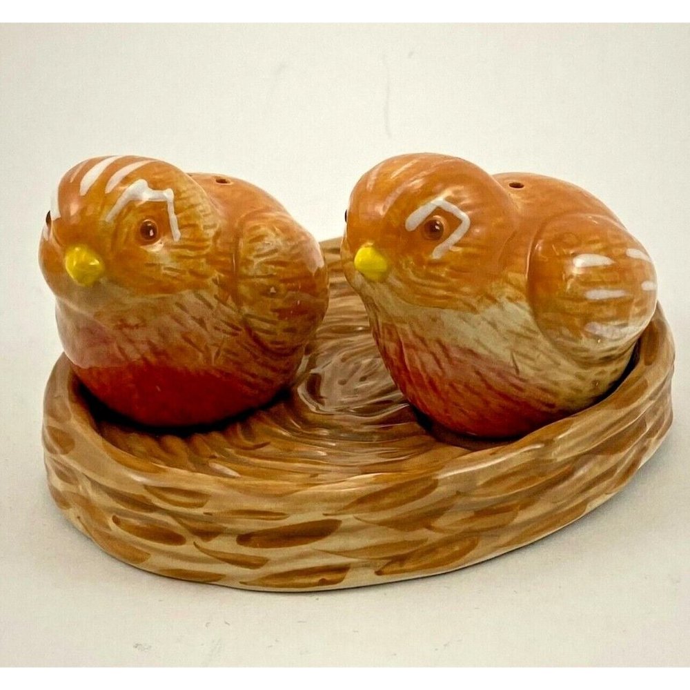 Essential Home Birds in Nest Salt and Pepper Shakers - 3 Piece Set Chicks Quail